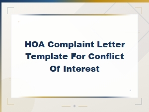 Hoa Complaint Letter Template for Conflict of Interest